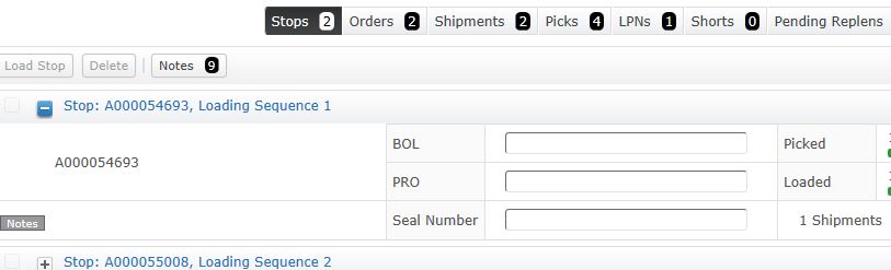 Where in the WebUI is the BOL and Pro Number fields editable to users?