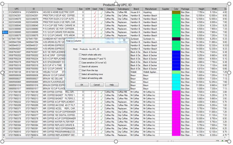 Use of Ctrl+F function when user is in a Intactix table