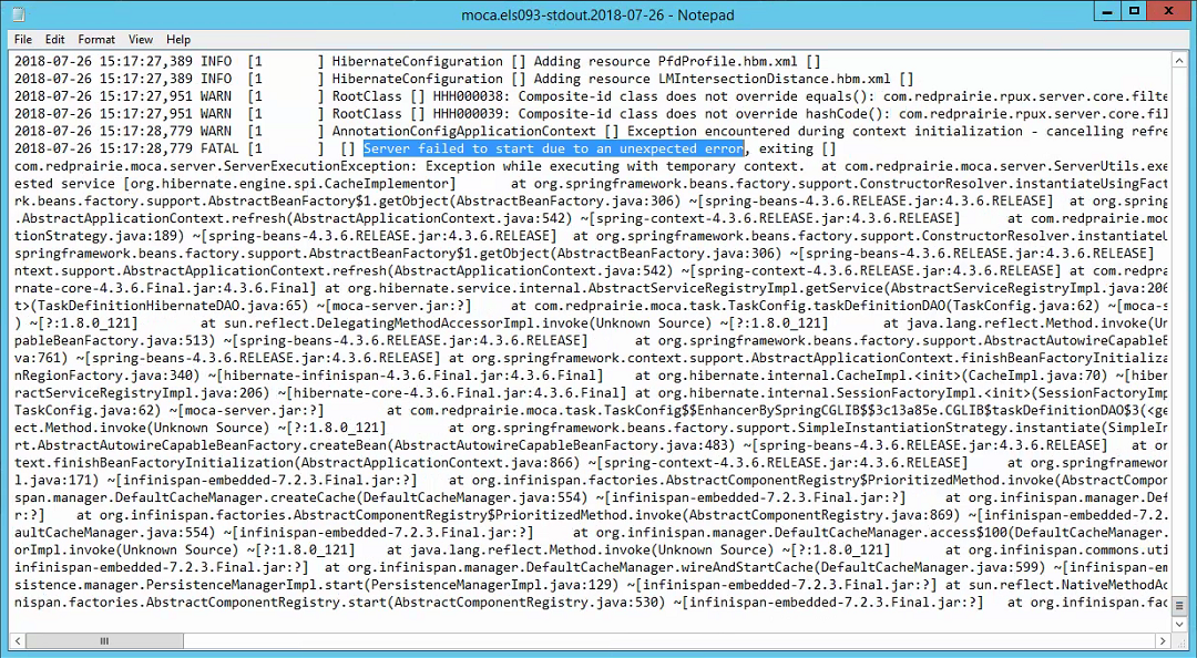 Troubleshooting Moca Services not starting- Corrupt Moca-sessions.dat file