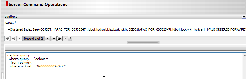 How to get explain plan of SQL query using MOCA