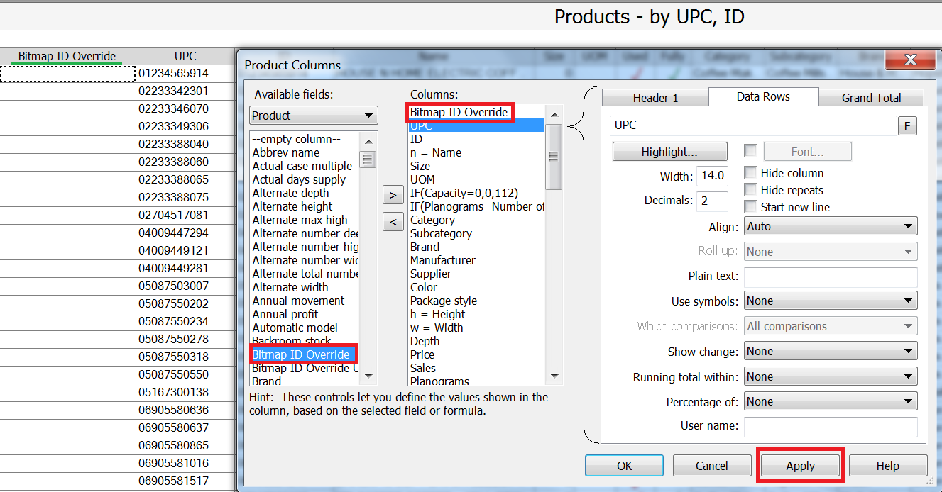 How to change Bitmap override for all Products at once