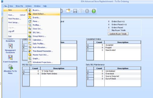 Steps to be followed to perform New Store Rollout process