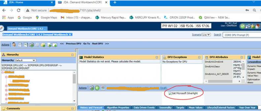 Demand workbench graph is not visible in Edge/Chrome browser